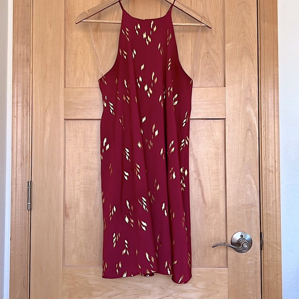 Everly Dress Racerback Burgundy Gold, Size PS